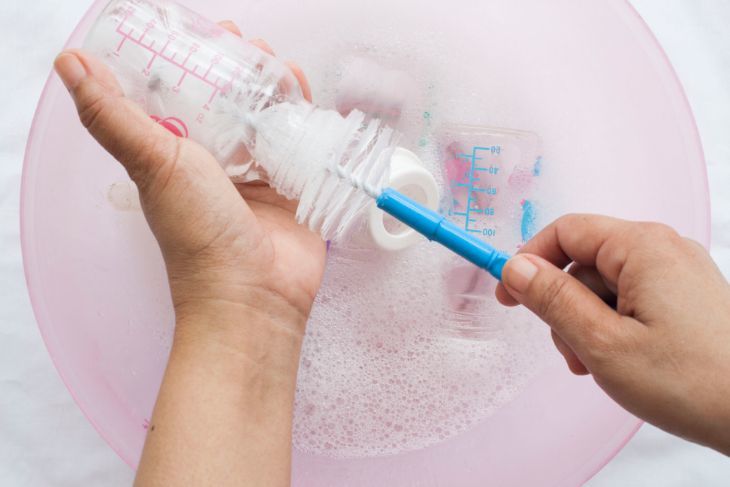 JU_ KF_ Silicone Bottle Brush Baby Milk Bottle Cleaner Long Brush Cleaning Too 