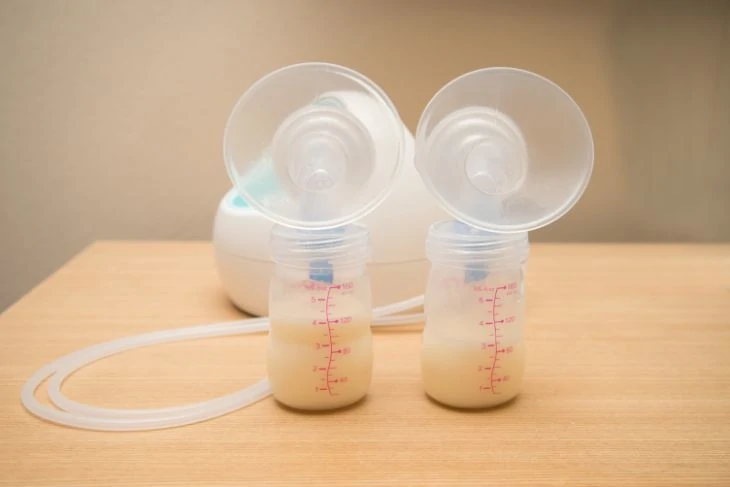 Spectra breast pump standing on the table