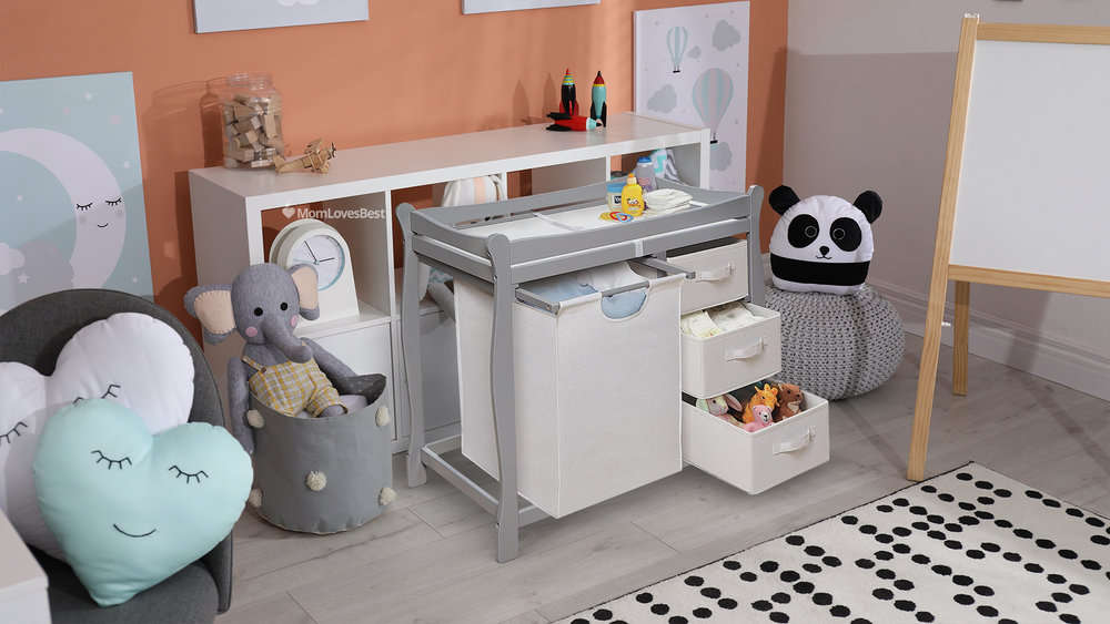 Photo of the Badger Basket Sleigh Style Baby Changing Table