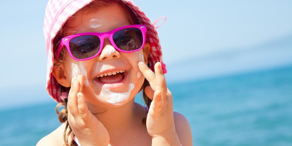 Image result for kids wearing sunblock