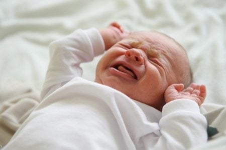 Crying baby with colic