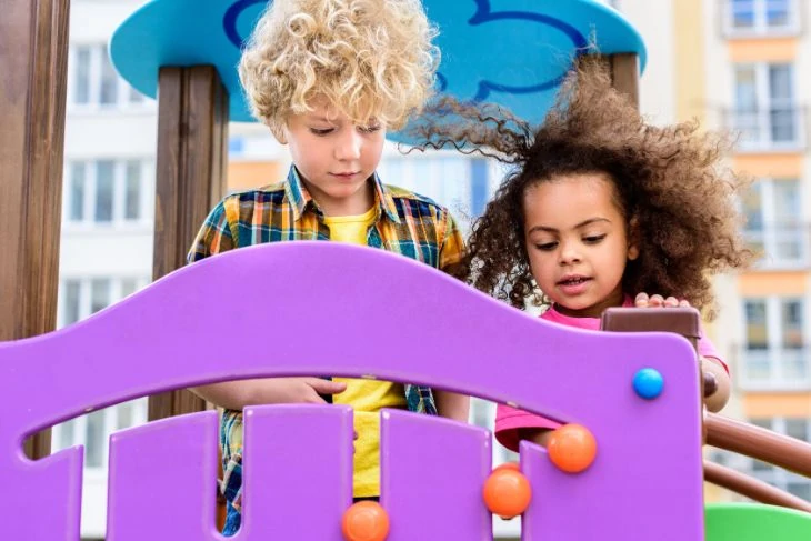 Kids playing together at the park