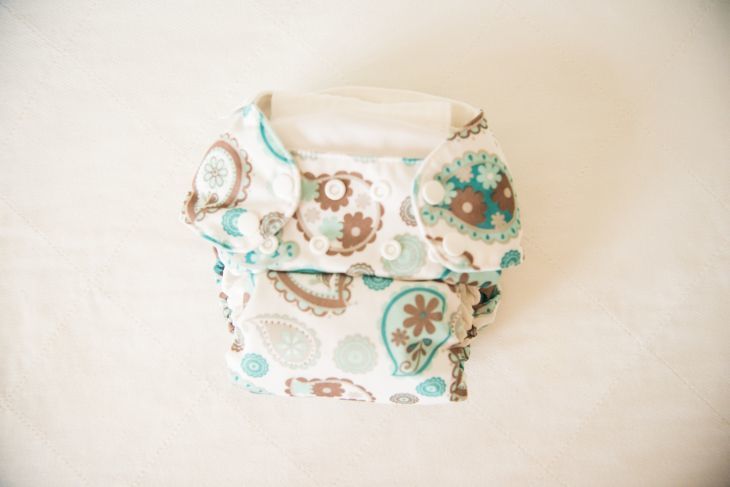 A washed cloth diaper