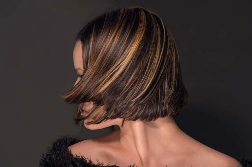 Highlights in woman's hair