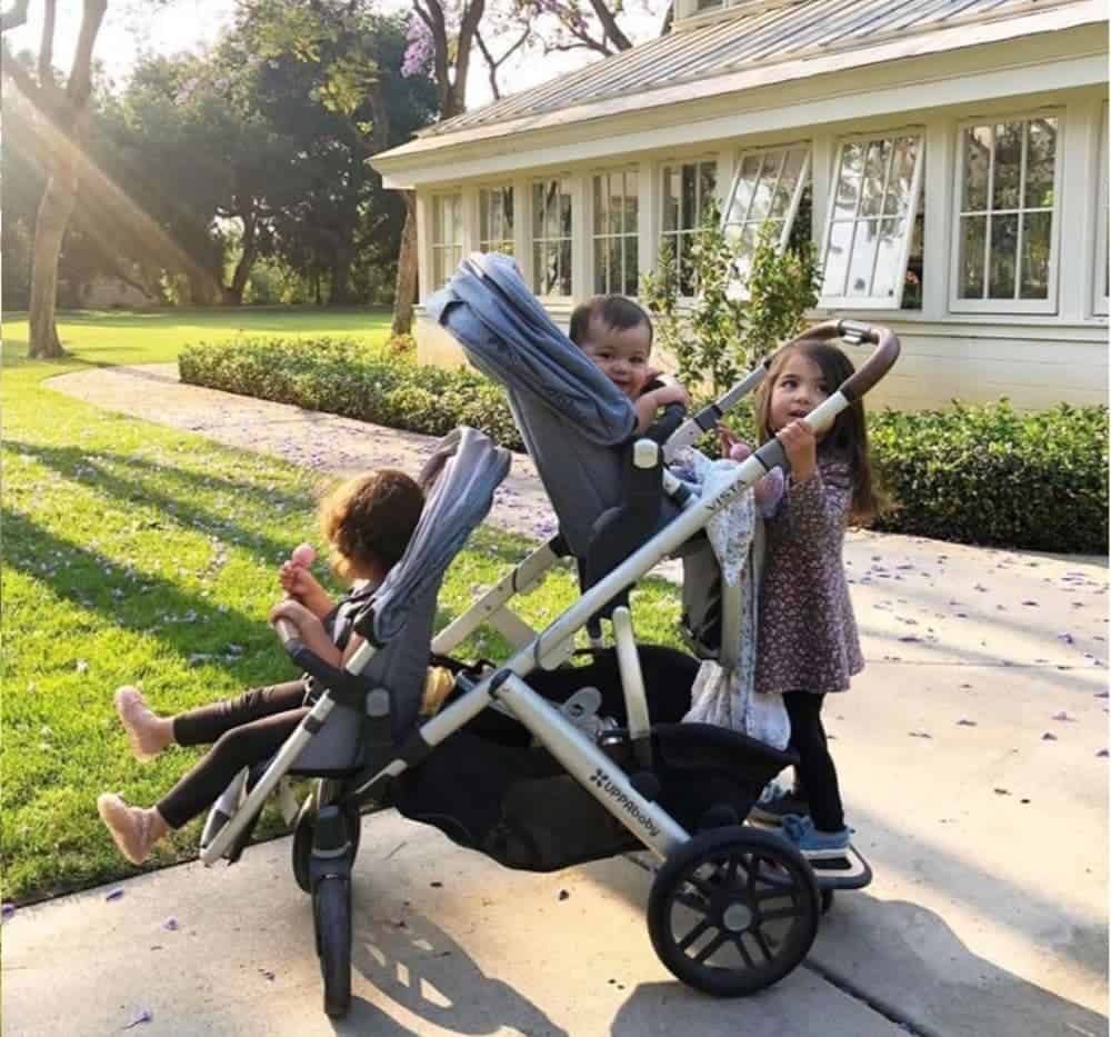 out and about double buggy newborn