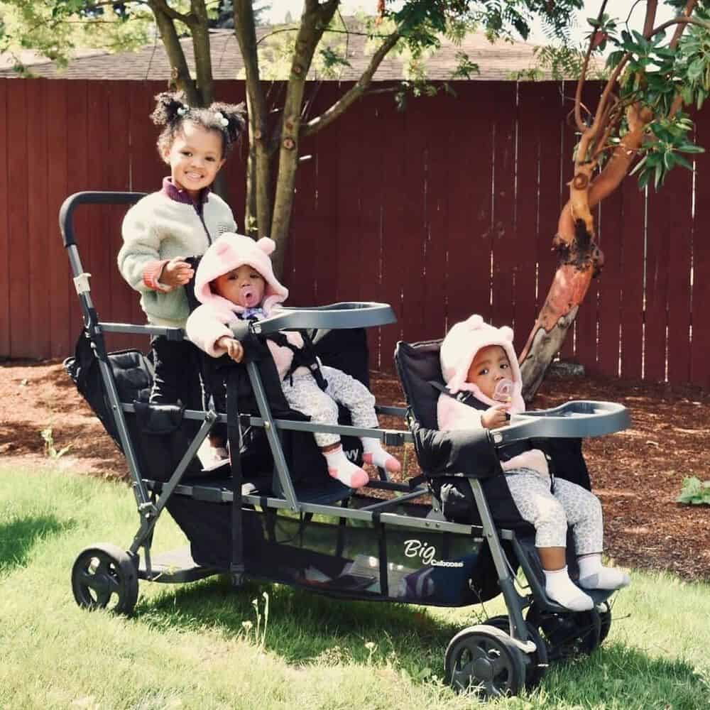 triplet stroller with car seats