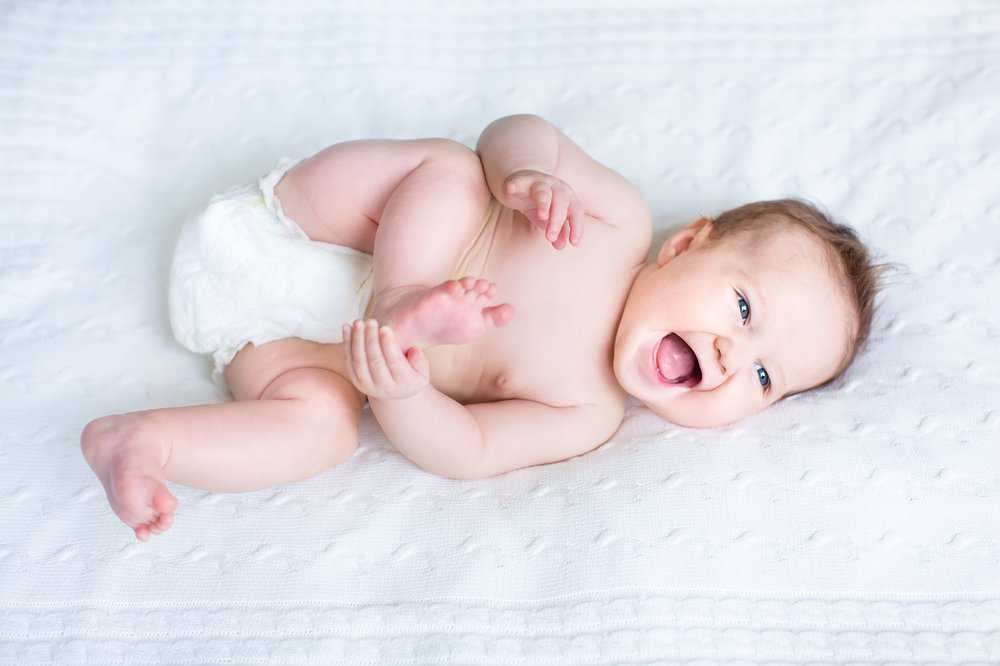 Laughing baby with easy temperament