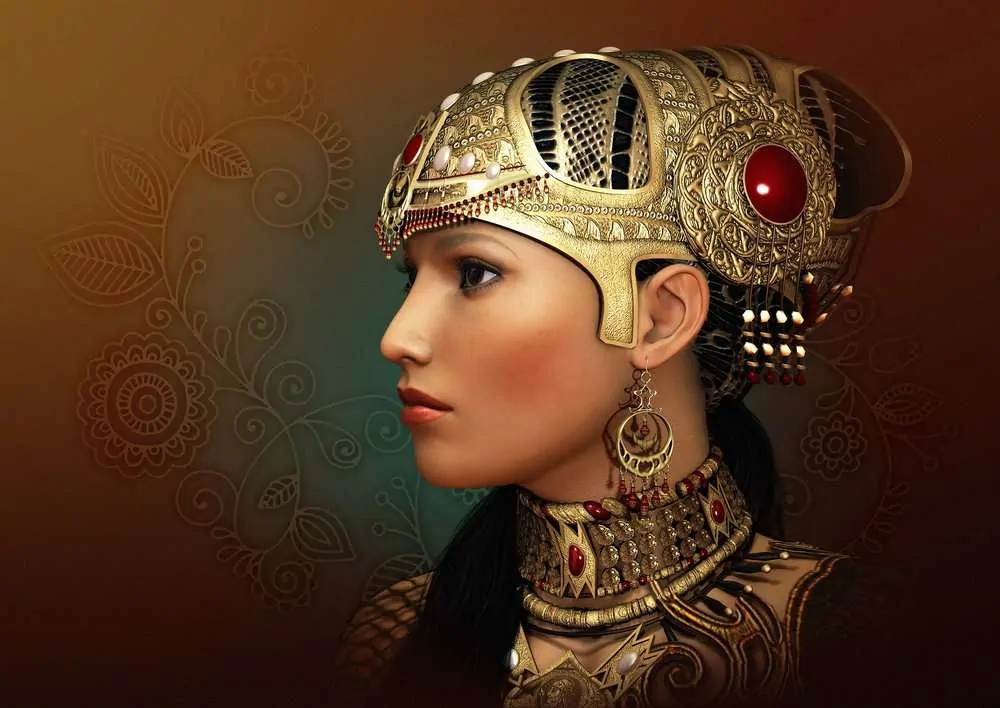 Woman wearing gold and jewellery