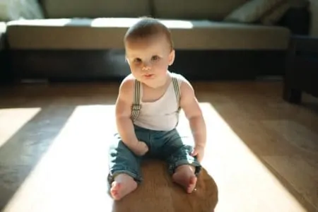 Cute tough-looking baby boy