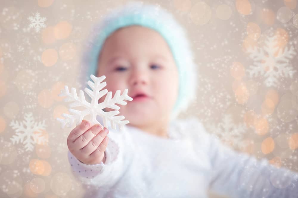 Winter Baby Showing Snowflake Ornament