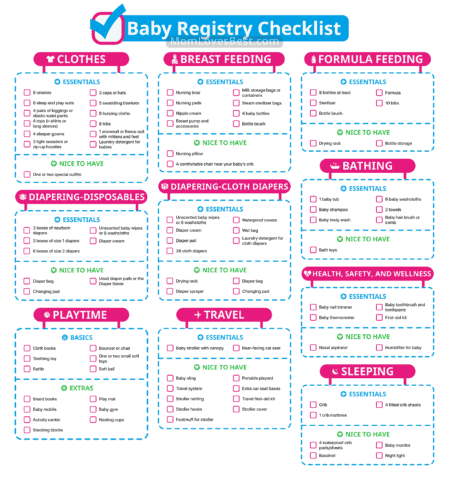 baby registry checklist 2016 printable 1st time mom