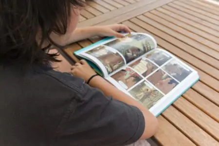 A kid reading a graphic novel
