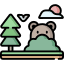 How far can a bear run into a forest? Icon