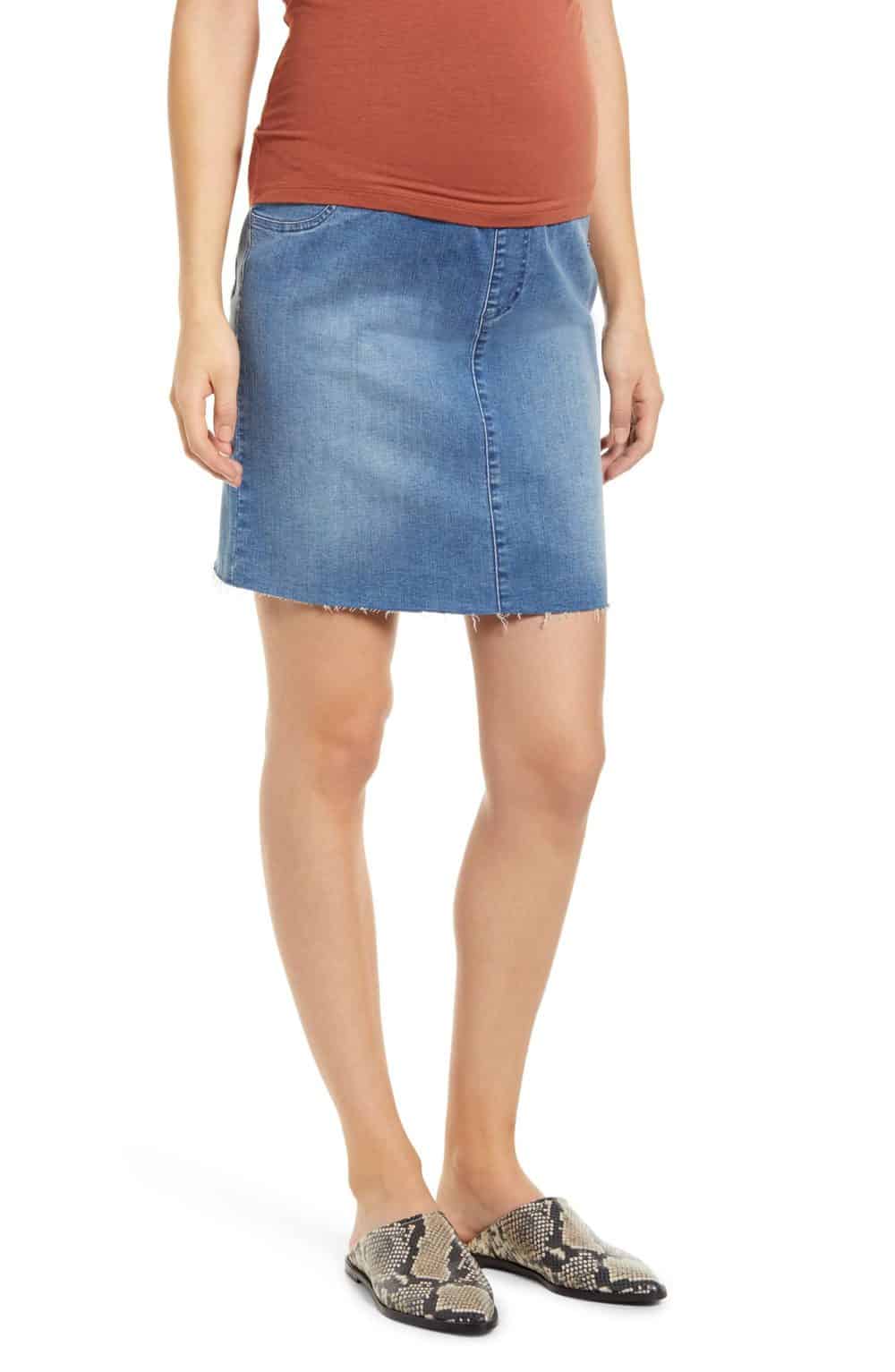 Product Image of the Over the Bump: Denim Maternity Skirt