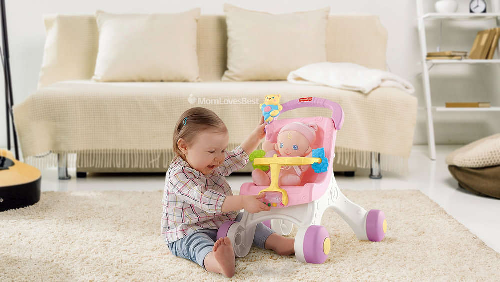 Fisher price stroll along walker best sale & baby's first doll gift set