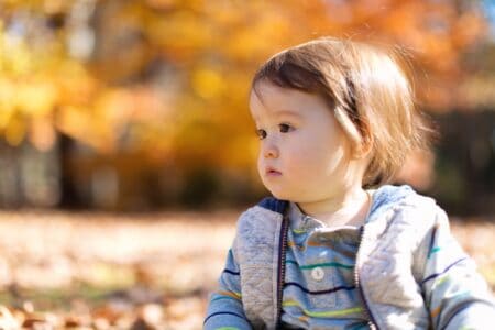 Toddler spending time in the park