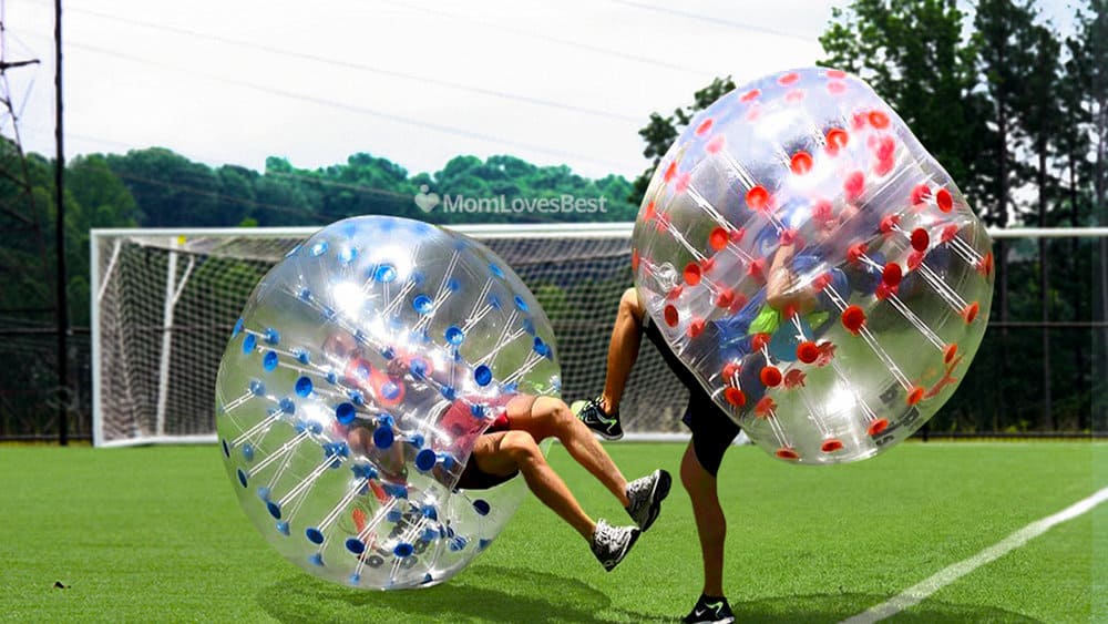 250lb Capacity Inflatable Bumper Ball with Puncture Repair Patches Bubble Soccer Ball Teenagers & Adults Giant Human Hamster Sumo Ball 5ft for 4’9 – 6’3 Kids 