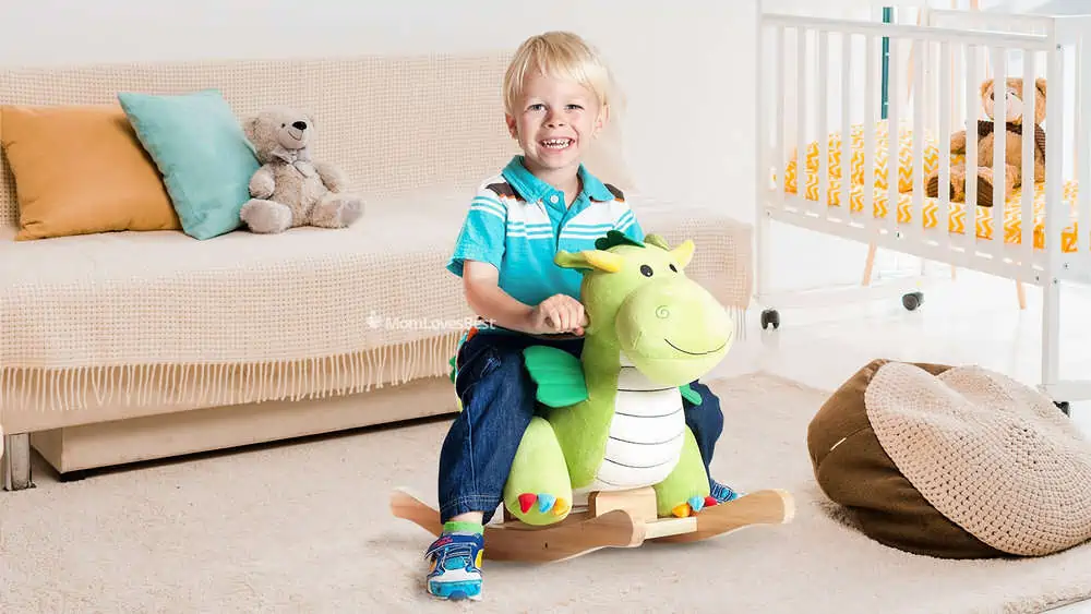 Photo of the Qaba Kids Plush Ride-On Rocking Horse