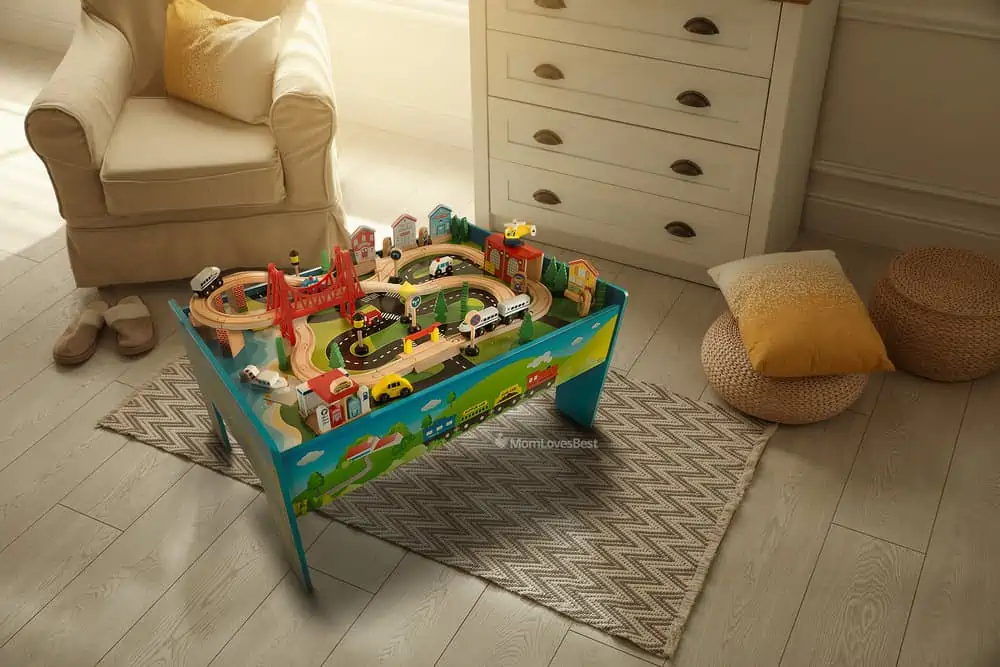 Photo of the Hey! Play! Wooden Train Set Table