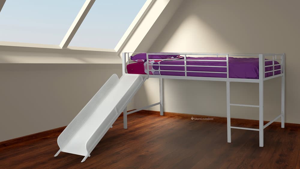 Photo of the DHP Junior Twin Metal Loft Bed with Slide