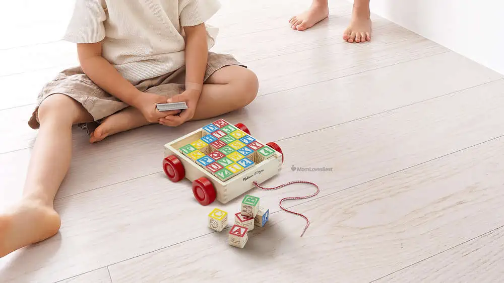 Wooden Childrens Toy Alphabet Blocks Set Stock Illustration