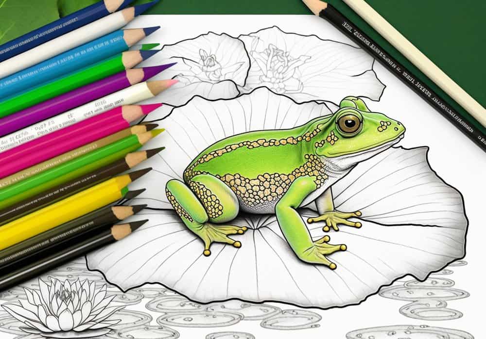 jumping frog coloring page