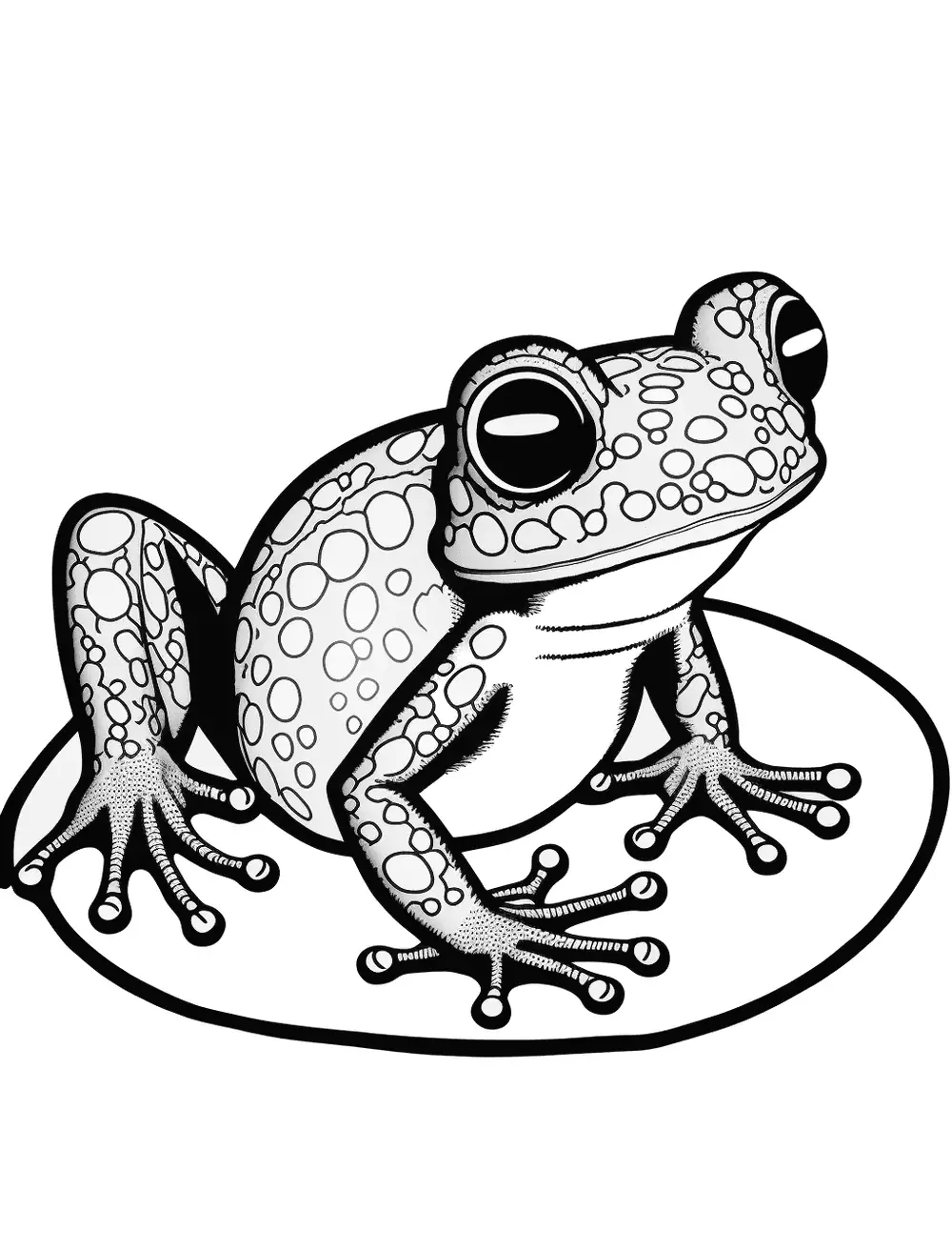 Poison Dart Frog Coloring Page - A poison dart frog with bright, warning colors.