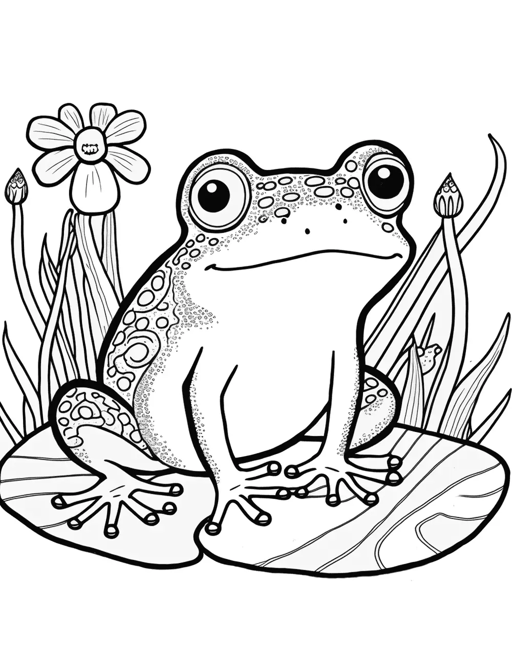 Frog Coloring Pages – 30 Printable Coloring Pages - Easy Peasy and Fun