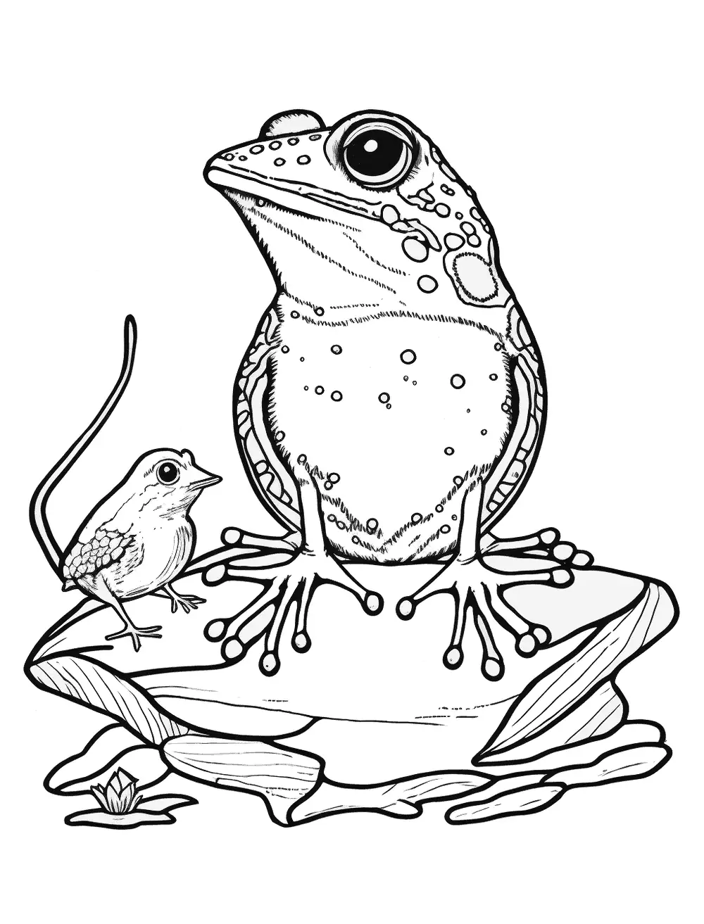 Bird Frog Coloring Page - A unique design of a bird combined with a frog.