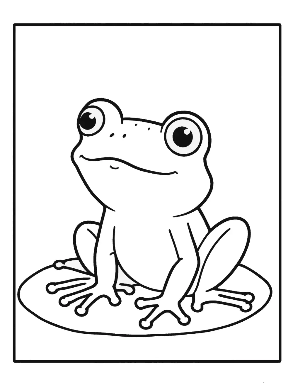 Easy Frog Coloring Page - A simple, easy-to-color frog for young kids.
