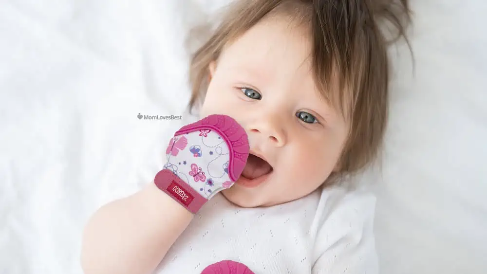 Photo of the Nuby Soothing Teething Mittens