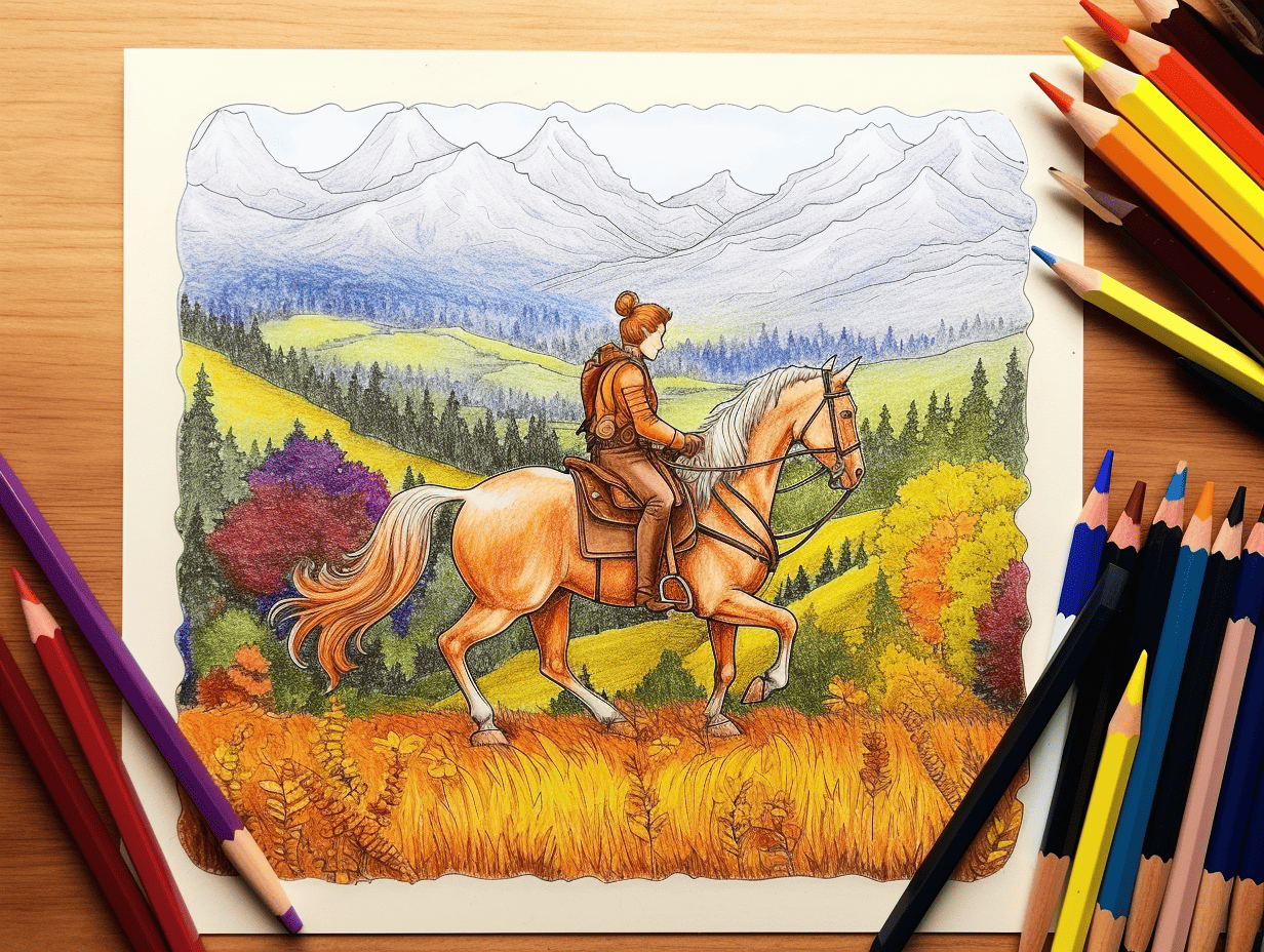 colorful horse drawings