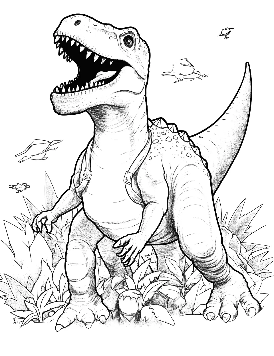 Coloring Pages Clothes with dinosaurs Print Free