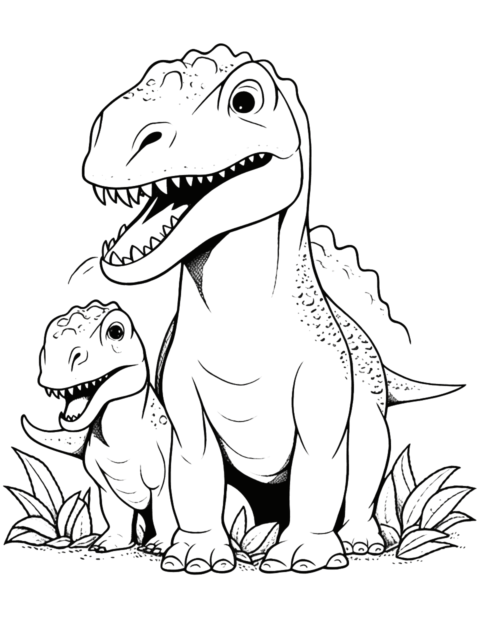 Kids Dinosaurs T-Rex Coloring Page Printable Free  Dinosaur coloring  pages, Easy dinosaur drawing, T-rex drawing