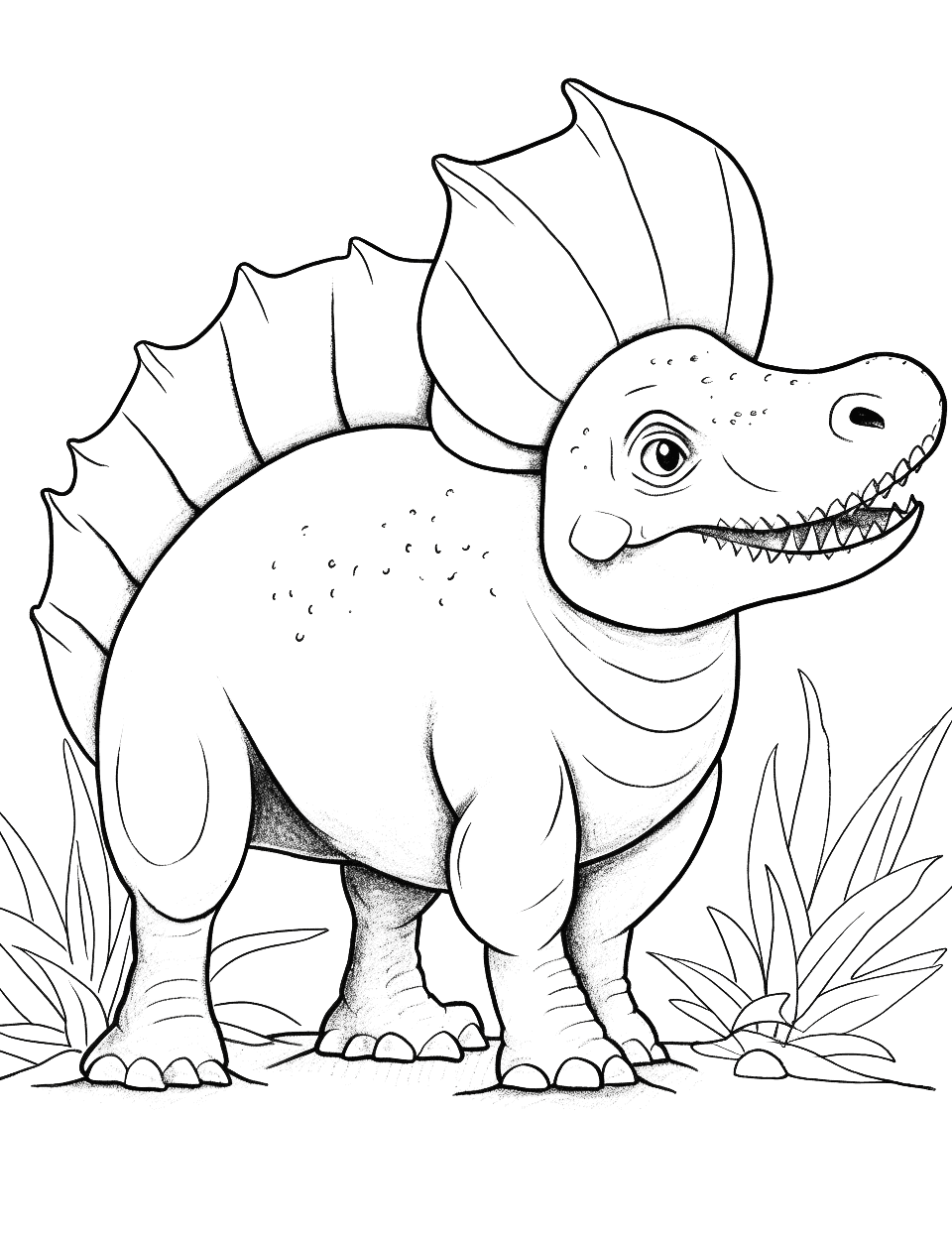 cute dinosaur coloring page