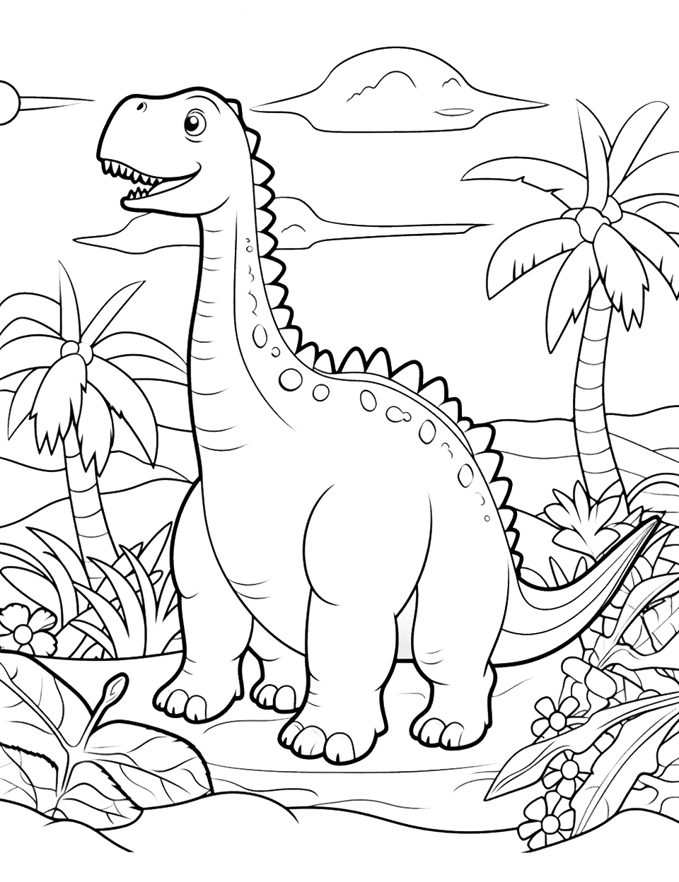 Cute Dinosaur Coloring Pages for Kids Ages 8-12 