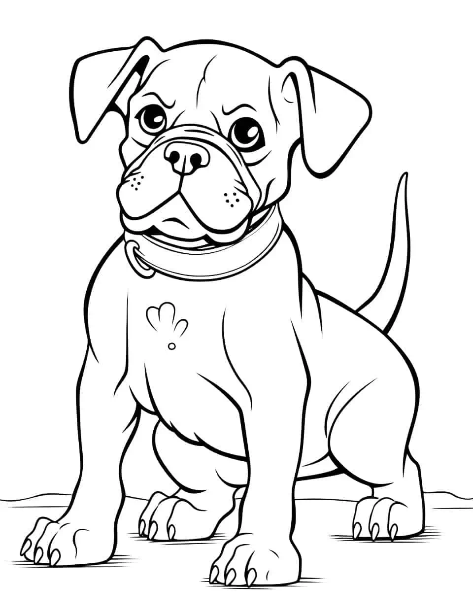 boxer dog coloring pages