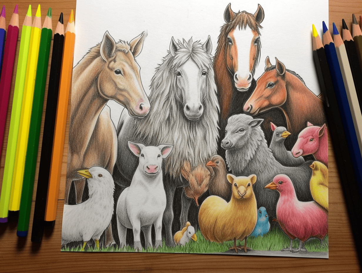 animal chibi drawings in pencil