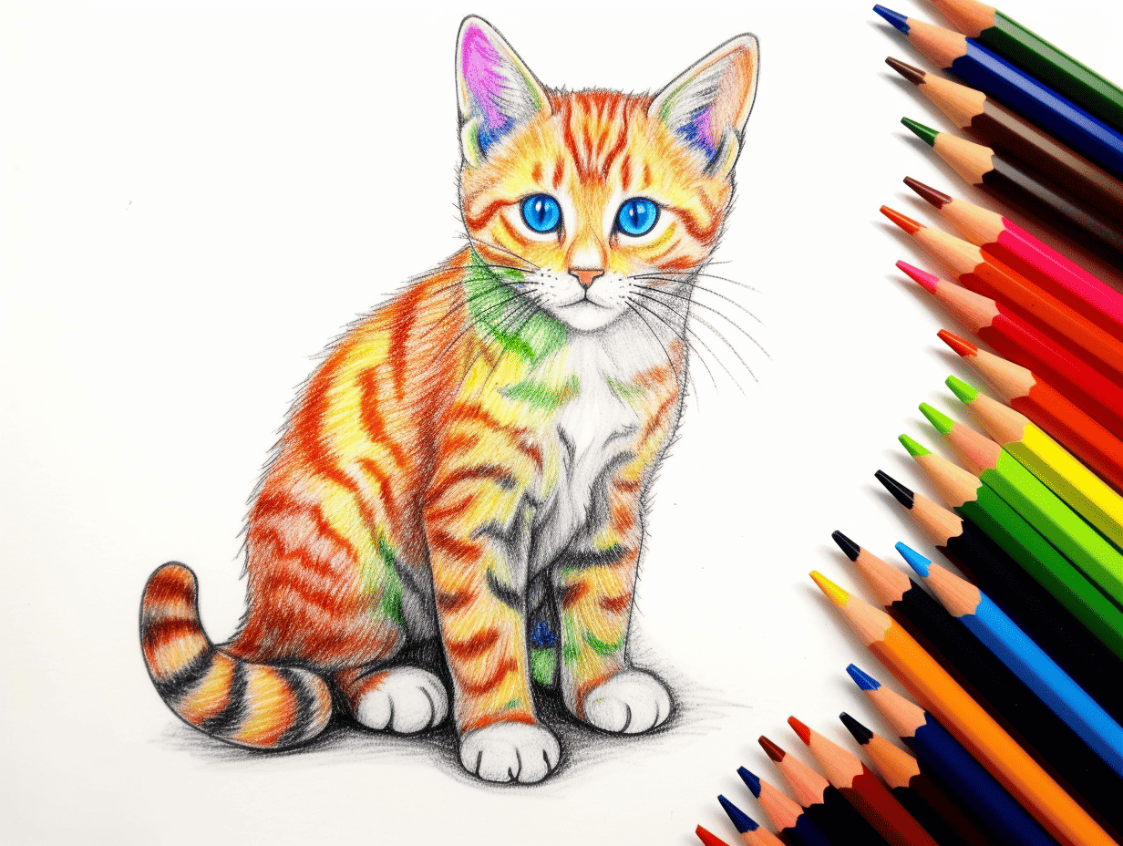 cartoon cat cute animal doodle kawaii anime coloring page cute illustration