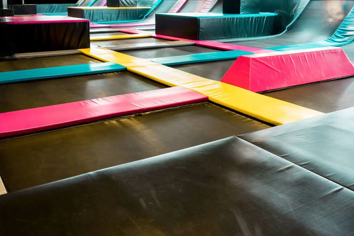 Colorful indoor trampoline