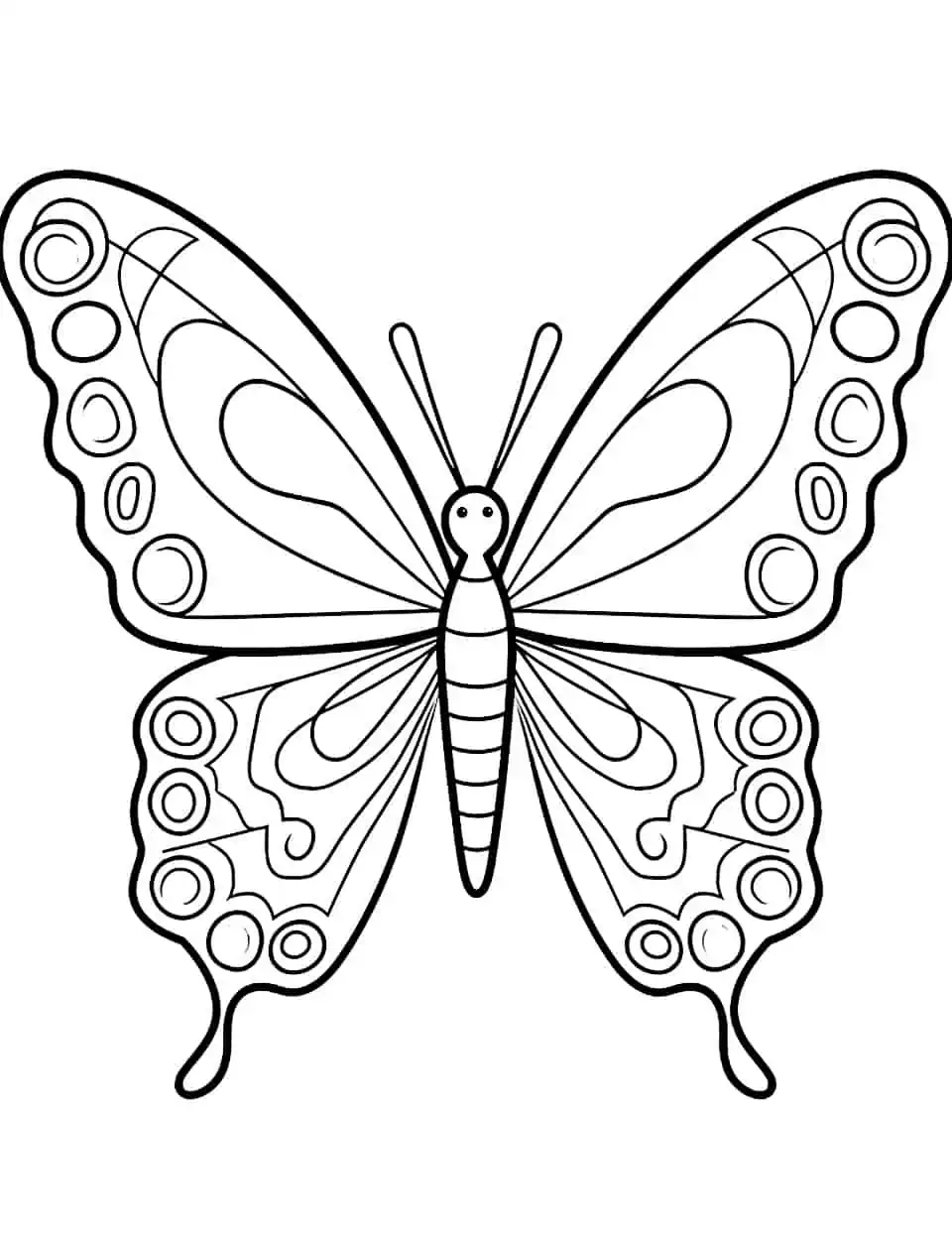 Artistic Abstraction Coloring Page - A coloring page with a butterfly design that encourages artistic expression and creativity.