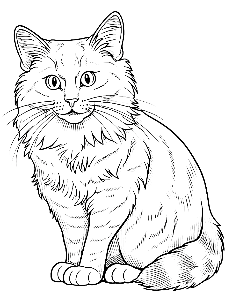 realistic coloring pages of cats