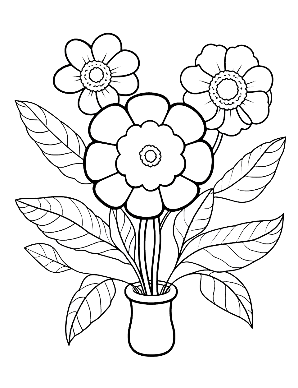 simple flower coloring page