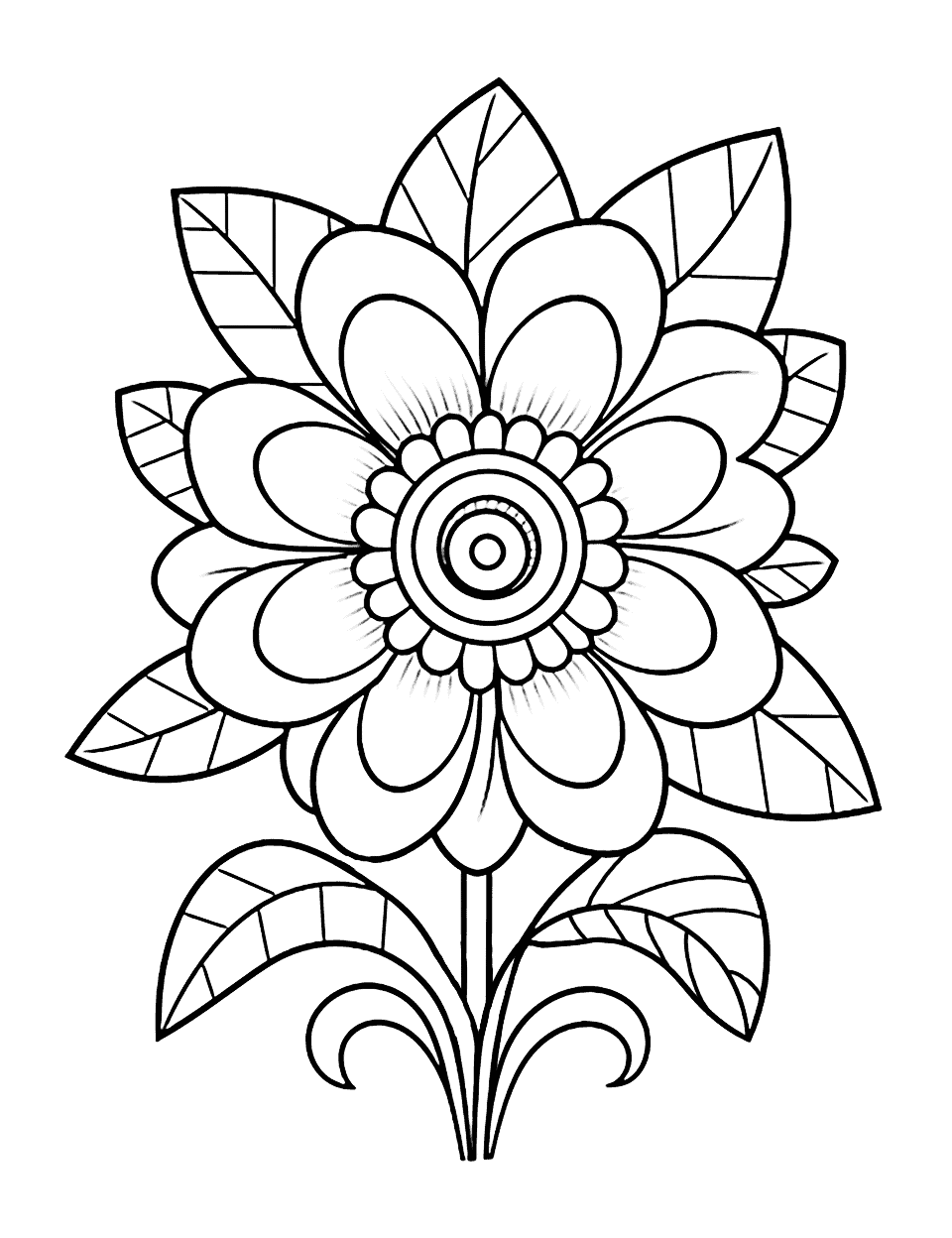 75 Flower Coloring Pages 2024 Free