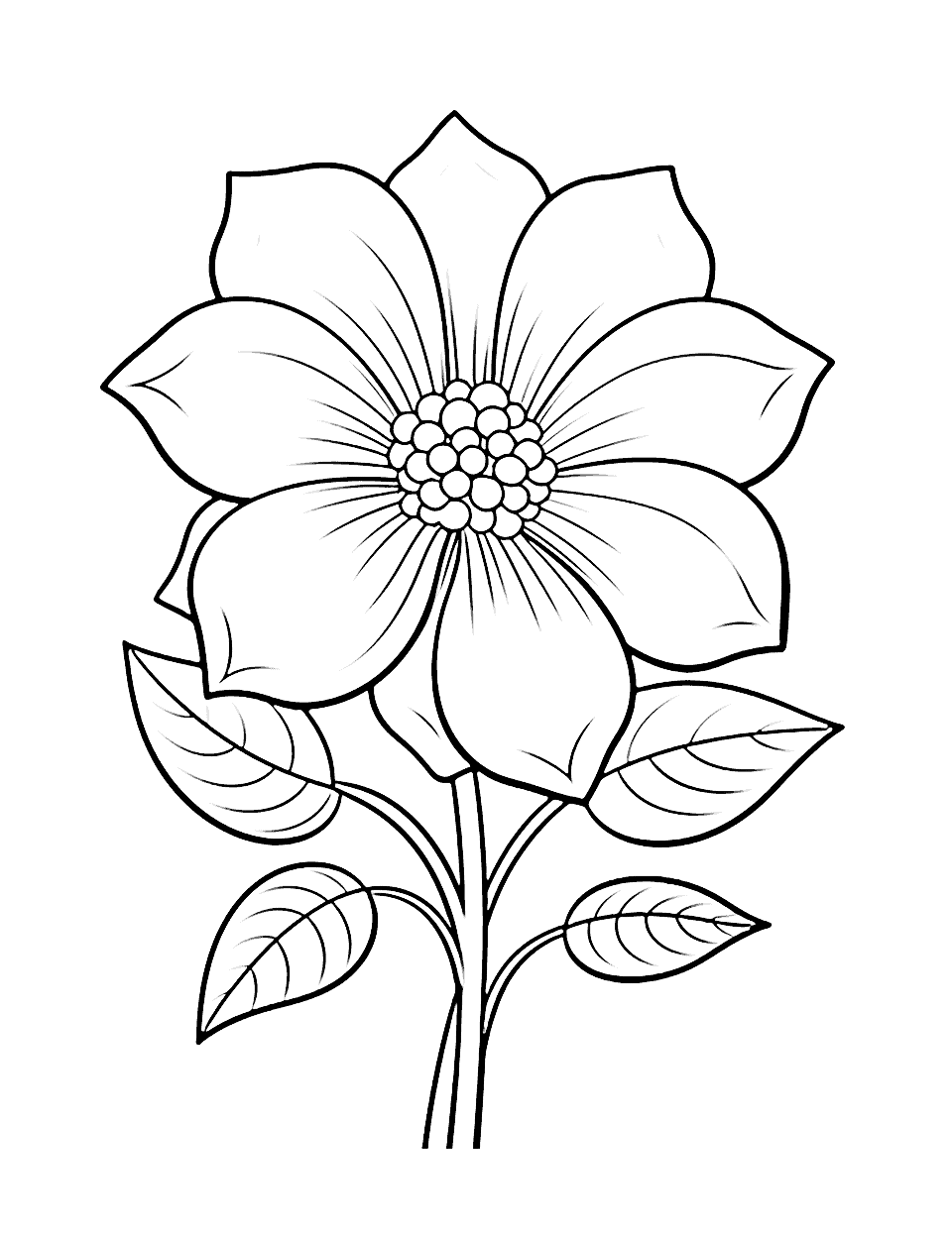 Cool Tropical Bloom Coloring Page - A large, cool tropical flower design.