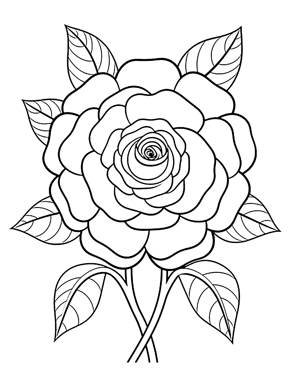 Rose Mandala for Stress Relief Flower Coloring Page - A detailed mandala with rose motifs for relaxation.