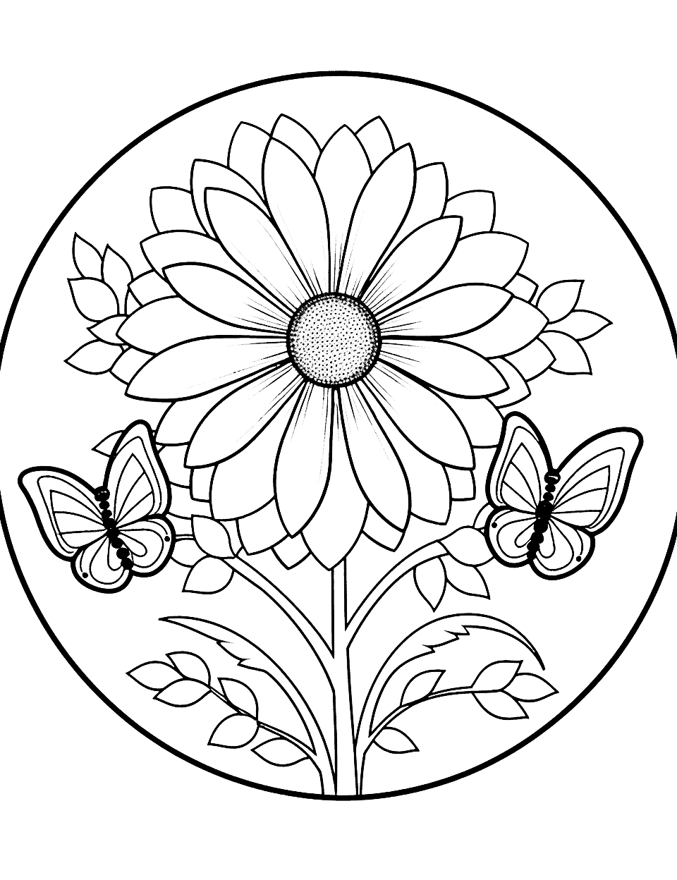 hard coloring pages of flowers