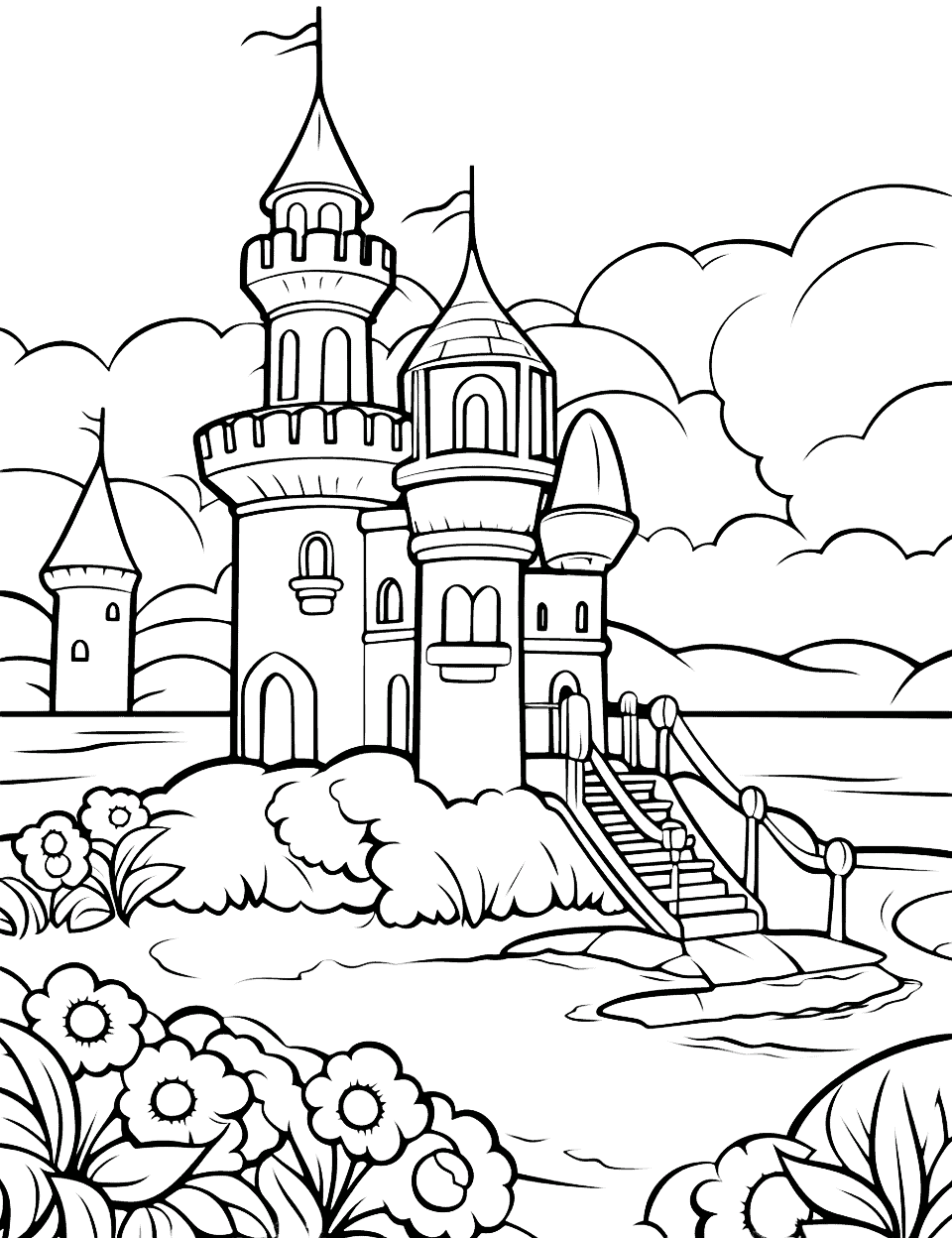 disney summer coloring page