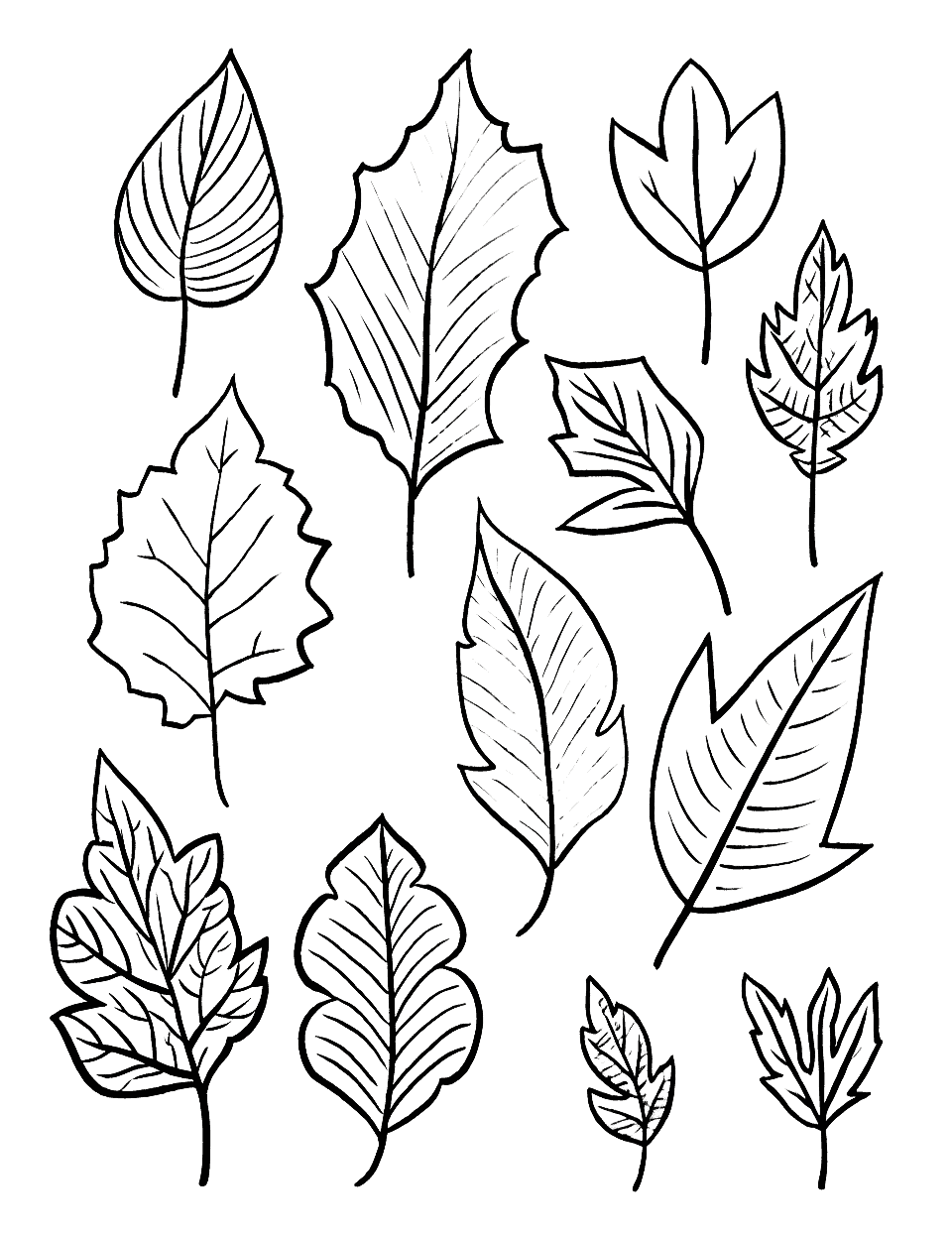 Fall Leaves Scene Coloring Page - A more complex fall scene with intricate patterns and designs, suitable for 4th graders.