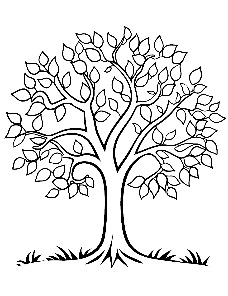 Thankful Tree Thanksgiving Coloring Page - A tree with leaves that kids can color and write on what they’re thankful for.